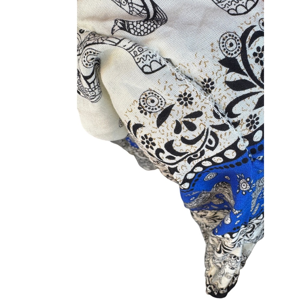 Vintage Inspired Elephant Print Harem Pants Boho Lounge Festival Wear Blue/Black - Picture 6 of 9